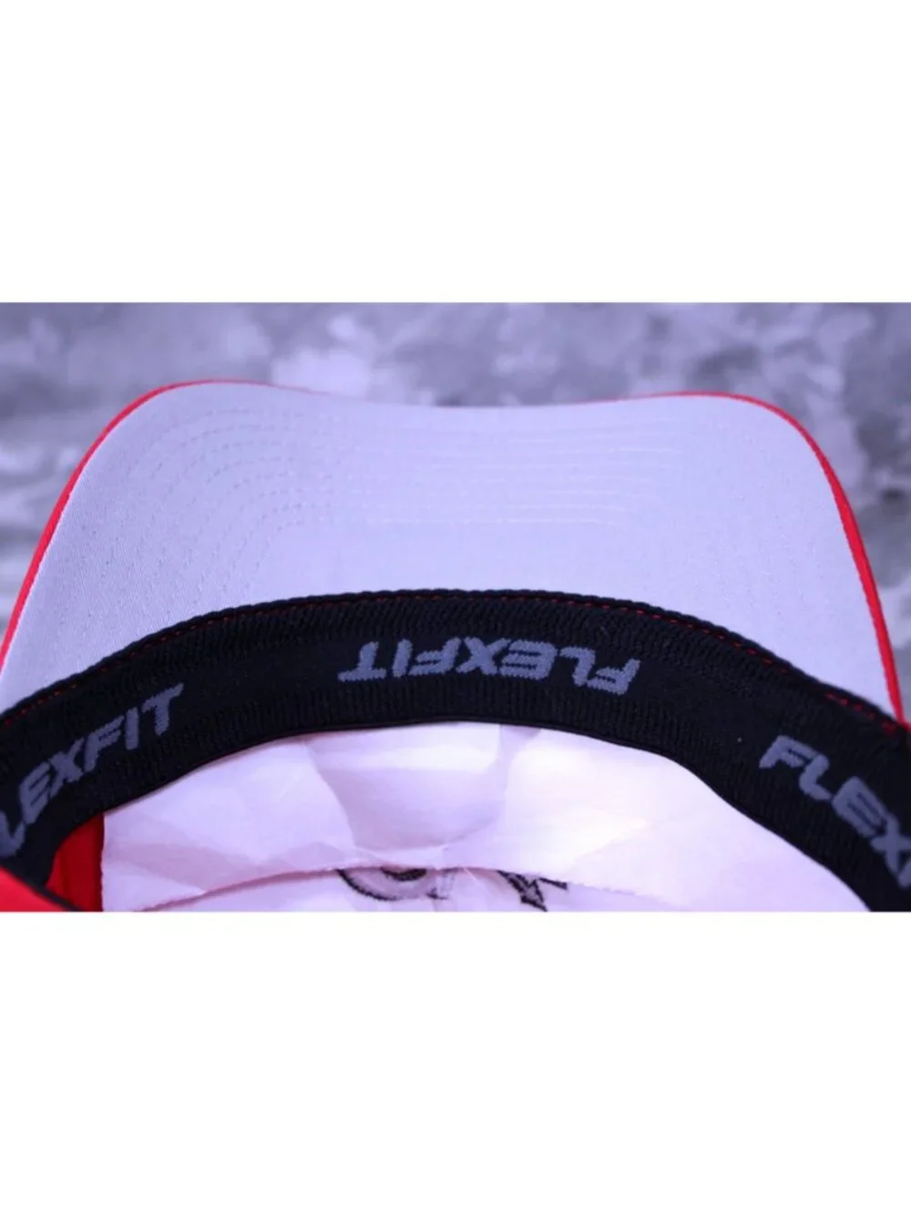 Port Authority Red GF Trident Logo FlexFit Hat Cap S/M